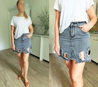 SPÓDNICZKA JEANSOWA MINI SZARA r.M 38