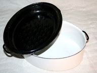 MEGA NACZYNIE ŻAROODPORNE ŻELIWNE DO ZAPIEKANIA GAR GARNEK VINTAGE BIAŁE