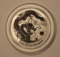 ROK SMOKA - 2 $ DOLARY 2012 AUSTRALIA LUNAR II 2 - 2 OZ 999 - 2 UNCJE ŁADNA