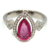 PERŚCIONEK Z NATURALNYM RUBINEM - CUDO !!!