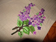 Piękny bieżnik z haftem - bez - 54 cm x 103 cm