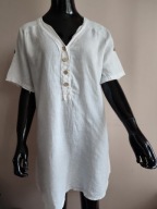 włoska KOSZULA LNIANA rękaw podpinany .38/40