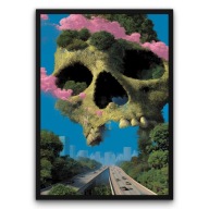 Plakat z ramą 50x70cm Czaszka Ziemi planeta mrok symbol ekologia sztuka