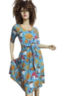 DUNS SUKIENKA z kieszeniami bawełna organiczna grzyby kwiaty 36