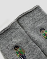 GRUBE SKARPETY BAWEŁNIANE Z MISIEM POLO BEAR RALPH-LAUREN SZARE 1 SZT