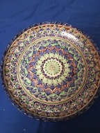 Patera ceramiczna ręcznie malowana szkliwiona 28 x 4 cm