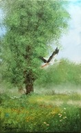 M.Szczepaniak Pejzaż `Wśród łąk` 60x40 cm obraz autorski