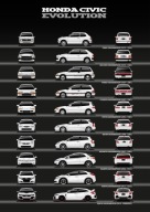 Plakat A3 - Honda Civic Evolution EF EG EK