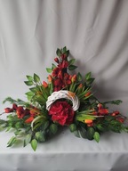 Stroik cmentarz tulipany gladiola hortensja wiklina płożący