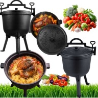 KOCIOŁEK ŻELIWNY 8L WĘGIERSKI MYŚLIWSKI NA OGNISKO GRILL PIECZONKA+POMYSŁY
