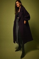 Z ARA 75% WEŁNA PŁASZCZ BAKŁAŻANOWY OVERSIZE S * JAK XL * UNIKATOWY