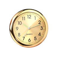 Złoty Zegar Kwarcowy do Samochodu Zegarek do Auta + Uchwyt do Kratki Golden