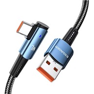 Kabel ESSAGER USB - USB typ C 2 metry Czarno/granatowy 7A Kątowy 90 *