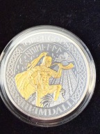 Heimdall Norse Gods Gold Plating 2 Oz Silver Coin 1$ Cook Islands 2022 2 oz
