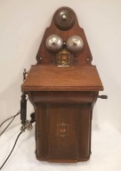 JTAS - ZABYTKOWY, STARY DUŃSKI TELEFON ŚCIENNY - UNIKAT!!!