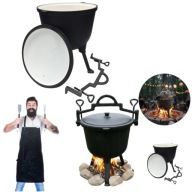 KOCIOŁEK EMALIOWANY ŻELIWNY 10L GARNEK MYŚLIWSKI WĘGIERSKI NA OGNISKO GRILL