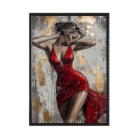 Plakat 50x70 ,poster , MODERN KOBIETA W CZERWIENI,NOWOCZESNY