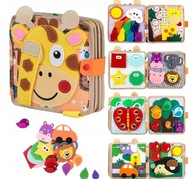 KSIĄŻECZKA SENSORYCZNA MONTESSORI KSIĄŻKA FILCOWA EDUKACYJNA 3D ZWIERZĘTA