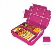 Pudełko śniadaniowe z przegródkami 1300ml szczelne różowe lunchBox IJIAMY