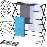 Suszarka na pranie Vilde metalowa pionowa regulowana 47-78 cm czarna