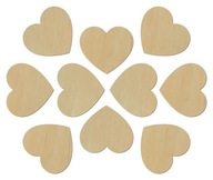 2X Drewniane serce szlifowane serca Wesele 15cm-2szt