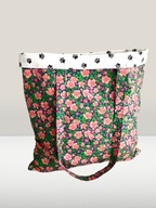 MAMAJASTUDIO Torba na zakupy,bawełniana torebka na ramię,shoperka kwiaty