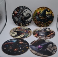 Drewniane podkładki pod kubki Halloween – zestaw 6 szt. (6)