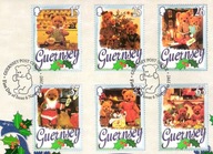 Guernsey Wlk.Brytania 1997 FDC +INFO 6zn. Christmas Teddy Bear pluszowy miś