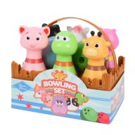 Zestaw kręgli dla dzieci 9el ze zwierzątkami od 18msc Lekki bezpieczny