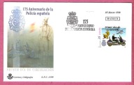 Hiszpania 1999 FDC policja motocykl helikopter