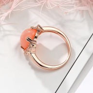 PIERSCIONEK opal vintage POMARAŃCZ Z MIEDZI POZŁACANY PIĘKNY DZIEŃ BABCI