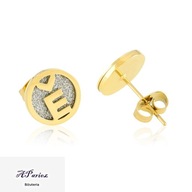 Eap15994 Kolczyki złocone sztyft moneta srebrna