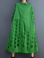 BOHO SUKIENKA MAXI plus size zielona wycinana