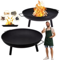 PALENISKO OGRODOWE 60CM STALOWE OGRODOWE OGNISKO GRILL KOCIOŁKA RUSZT DUŻE