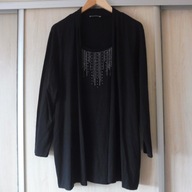 Windsmoor czarna dłuższa bluzka z narzutką r. 46