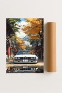 Plakat bez ram 50x70cm BMW E30 M3 Jesienna Ulica Auto Klasyk Design Hit
