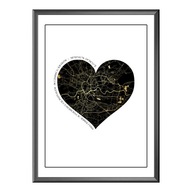 MAPA MIASTA PARSONALIZOWANY PREZENT NA WALENTYNKI KREATYWNY PREZENT OBRAZ