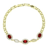 85905 Bransoletka stal chirurgiczna 316L pozł. 14k SIAM CRYSTAL Swarovski