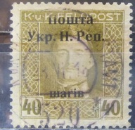 Austria stary znaczek z nadrukiem Ukraina Zak. (2/21