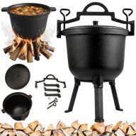 KOCIOŁEK ŻELIWNY MYŚLIWSKI WĘGIERSKI 10L NA OGNISKO GRILL GARNEK PIECZONKI