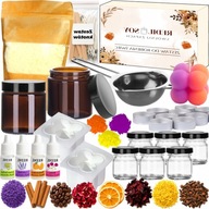 ZESTAW DO ROBIENIA ŚWIEC WYROBU ŚWIECZEK SOJIOWYCH WOSK DIY DUŻY NA PREZENT