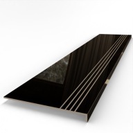 Stopnica Czarna Połysk z KAPINOSEM | Black Glossy | Efekt PREMIUM 120x30