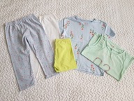 Cool Club 2 bluzki niebieska i 3x legginsy białe nowe roz 128