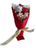 Elegancki Bukiet Hello Kitty Sztuczne Kwiaty Prezent Na Walentynki Dla Niej