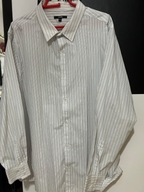 2 Koszula George imprezowa srebrne i szare subtelne paski paski duża 3XL