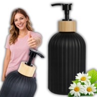 POJEMNIK DOZOWNIK DO MYDŁA PŁYNU ŻELU DYSPENSER NA MYDŁO CZARNY 400 ML