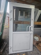 DRZWI Zewnętrzne Aluminiowe Przeszklone Wejściowe 108x208cm 2 sztuki Białe