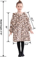 CIEPŁA BLUZA KOC OVERSIZE GRUBA KOCOBLUZA PANTERKA Z KAPTUREM DLA DZIECI
