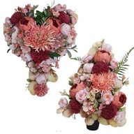 ZESTAW NA CMENTARZ PREMIUM Stroik na grób w kształcie SERCA wkład do wazonu