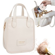 Kosmetyczka organizer na kosmetyki z rączką kolor beżowy